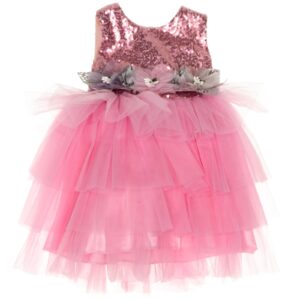 Miss Pretty παρανυφικό και βαπτιστικό φόρεμα «Pink Elegance»