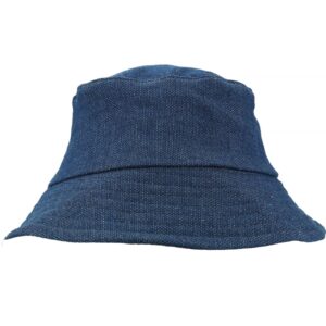 Μπλε καπέλο Maksi Bucket από 100% βαμβάκι με γείσο για προστασία από τον ήλιο, ιδανικό για καθημερινές δραστηριότητες και αλλαγές εποχών.